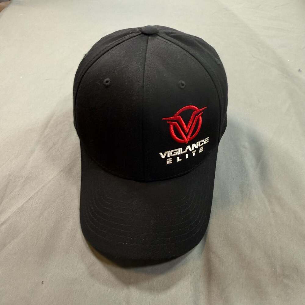 Vigilance Elite Flexfit Hat Black Red Logo American Flag S/M Tactical Cap